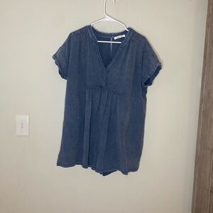 Mustard Seed Denim Blue Romper